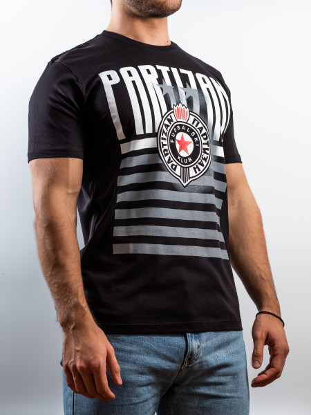 Tshirt Partizan - "Emblem and stripes" (schwarz)